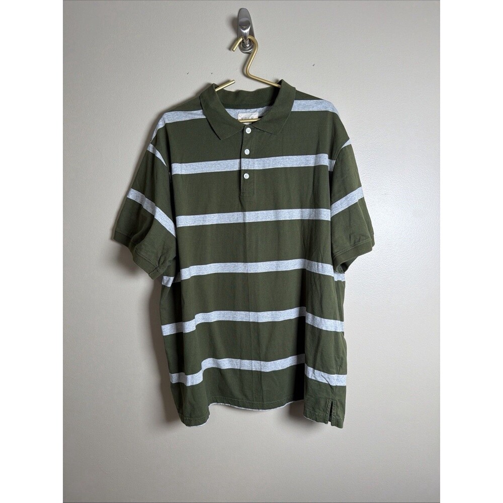 True Classic Men's Short Sleeve Polo Tees (green & Gray) Size (2XL) A0040